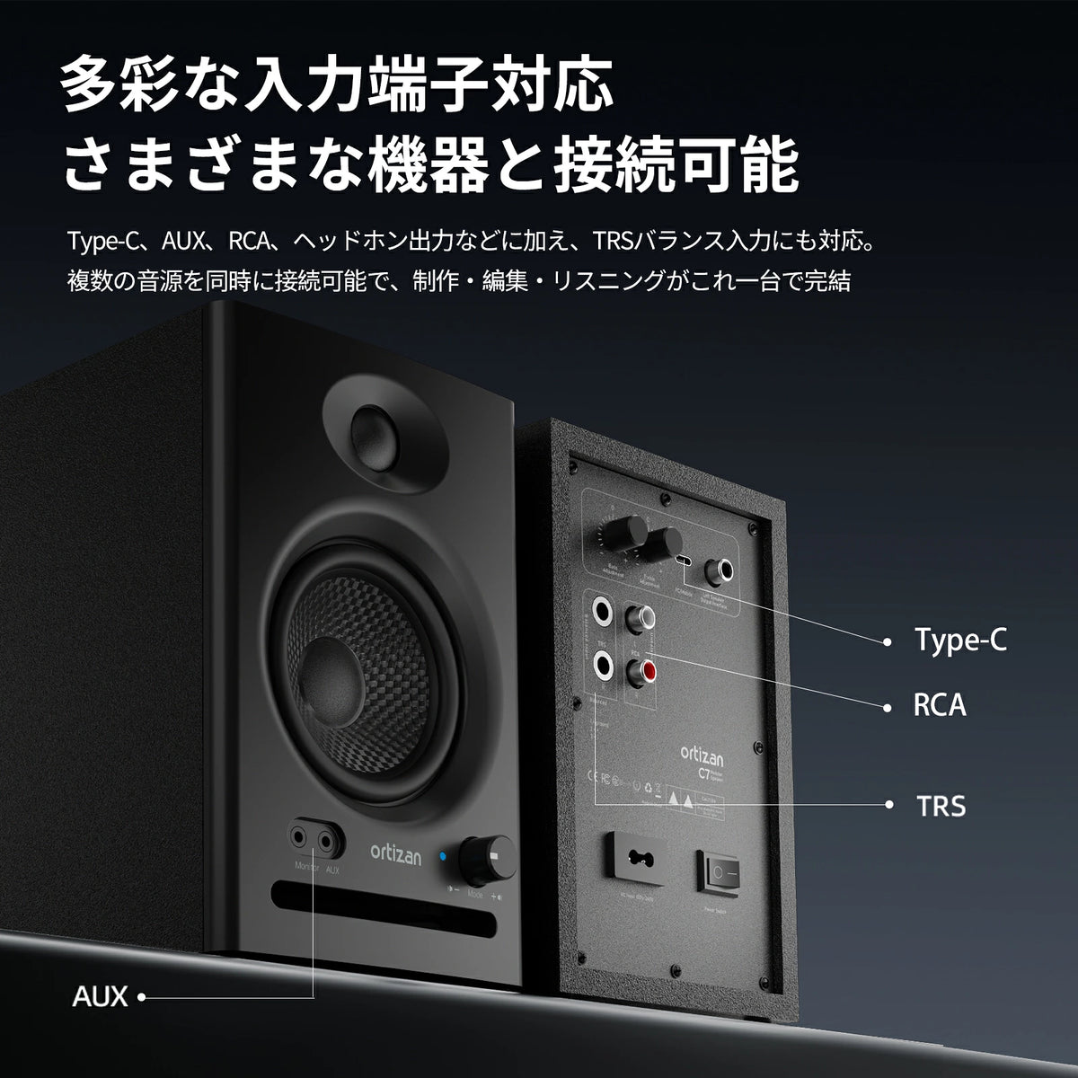Ortizan C7 80W Bluetoothスピーカー｜ブラック／ホワイト