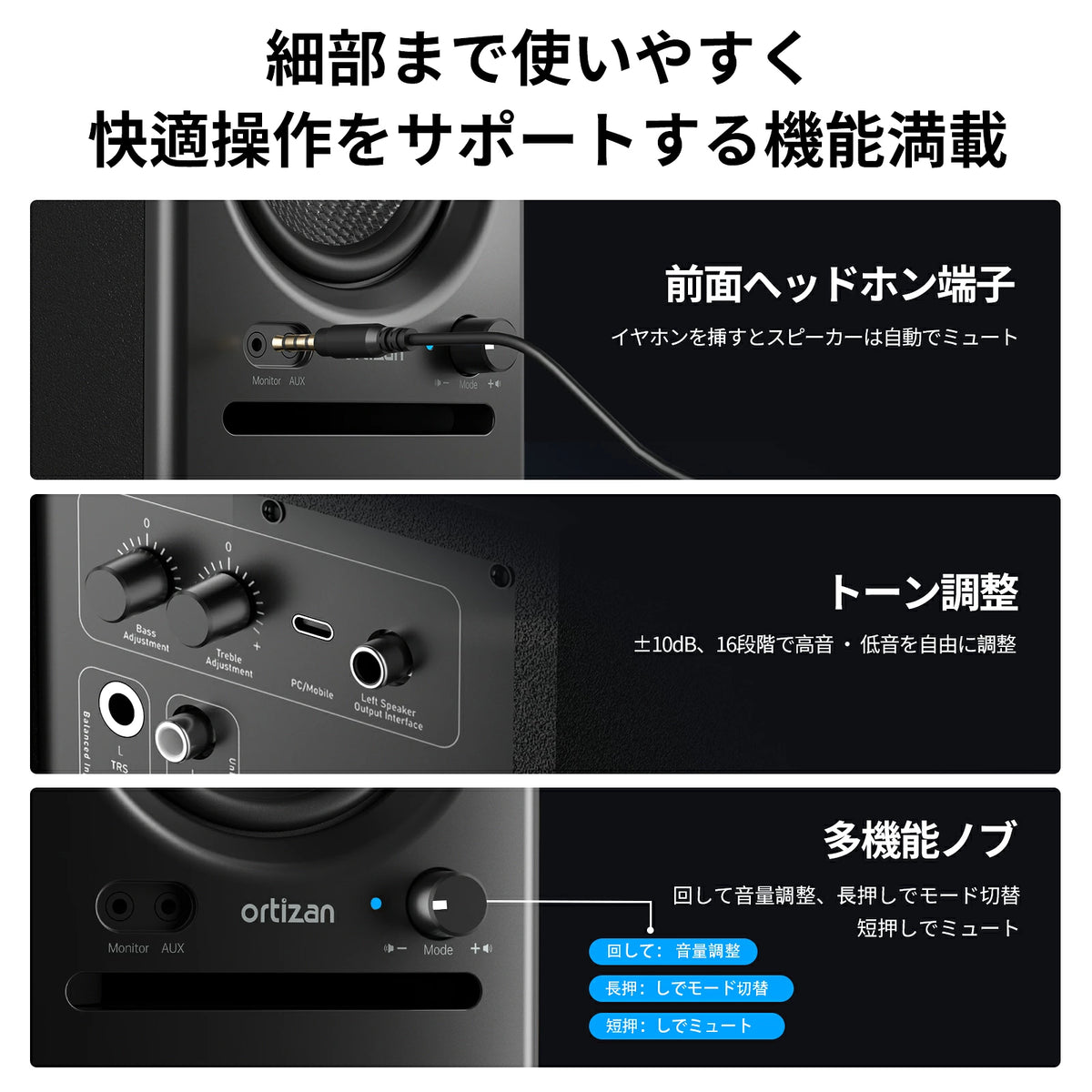 Ortizan C7 80W Bluetoothスピーカー｜ブラック／ホワイト
