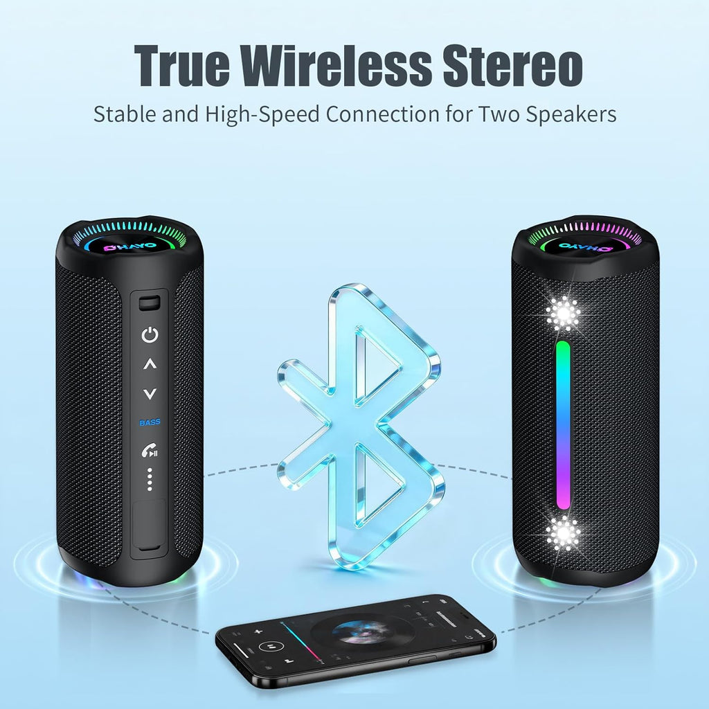 Ortizan 25W ポータブルBluetoothスピーカー｜IPX7防水・24時間再生・LEDライト（商品画像5）