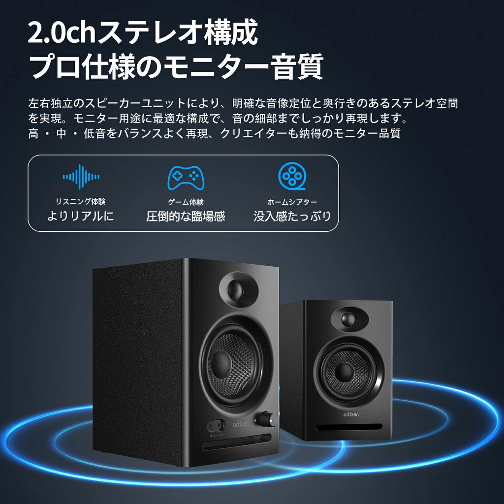 Ortizan C7 80W Bluetoothスピーカー｜ブラック／ホワイト