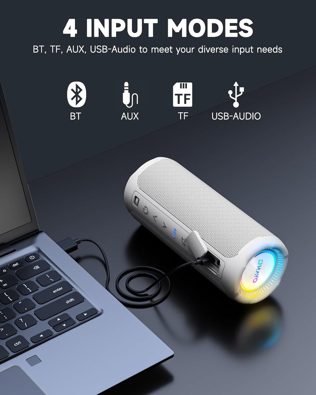 Ortizan 25W ポータブルBluetoothスピーカー｜IPX7防水・24時間再生・LEDライト（商品画像7）