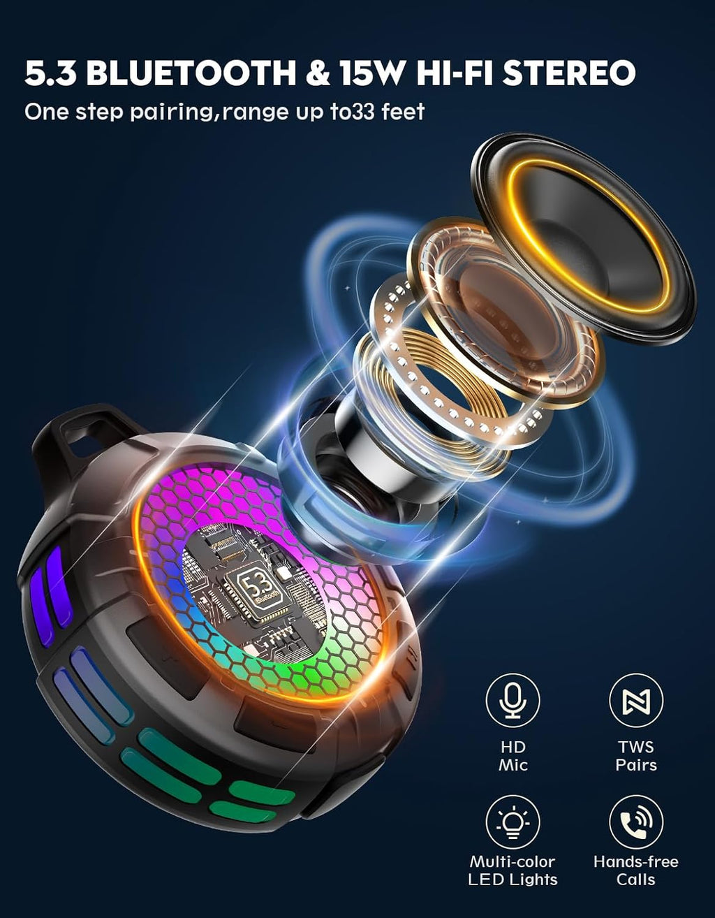 Ortizan S3 MAX 15W ポータブルアウトドアスピーカー（商品画像4）