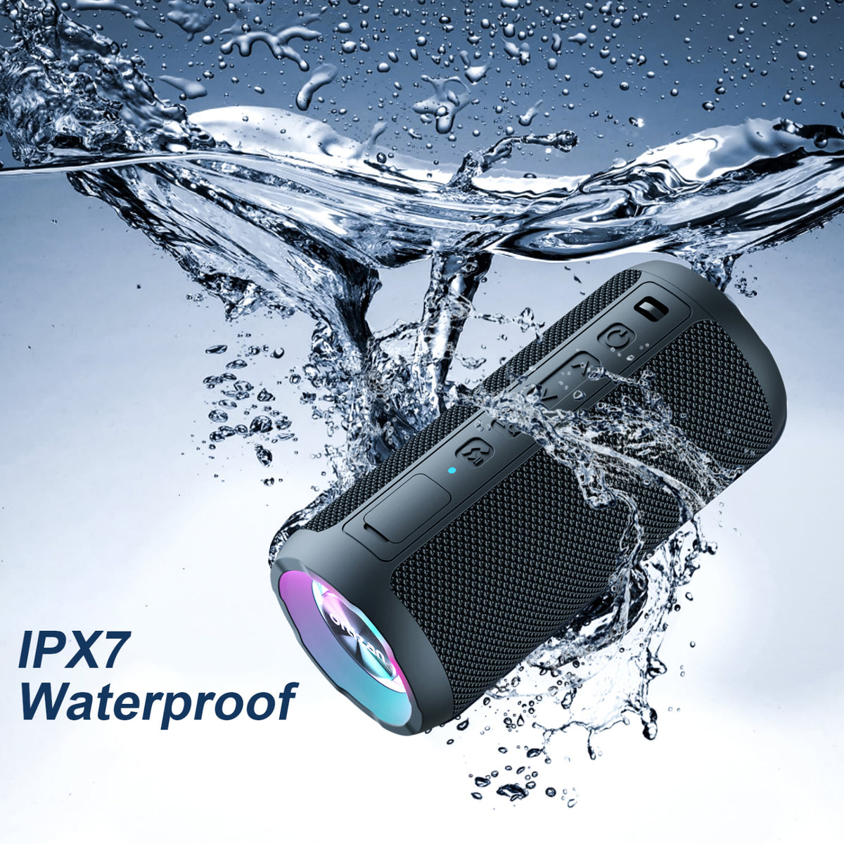 Ortizan 24W ポータブルBluetoothスピーカー｜LEDライト・IPX7防水・30時間再生（商品画像5）