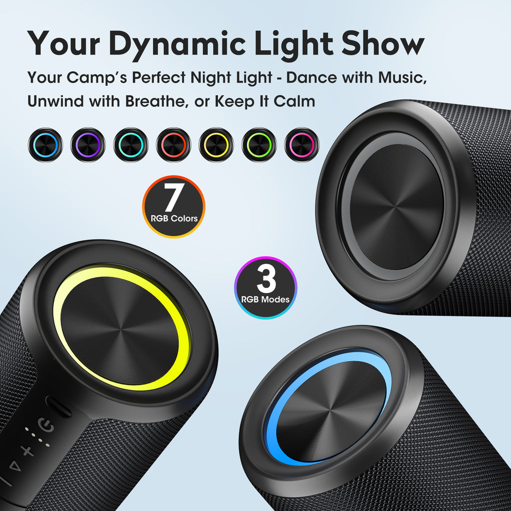 Ortizan 20W コンパクトBluetoothスピーカー｜IPX7防水・15時間再生・RGBライト（商品画像7）