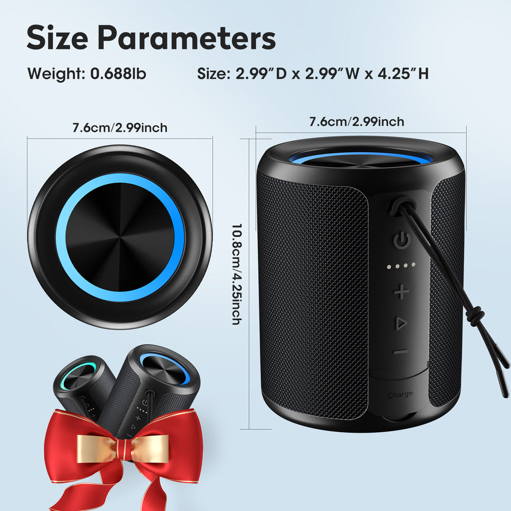 Ortizan 20W コンパクトBluetoothスピーカー｜IPX7防水・15時間再生・RGBライト（商品画像8）