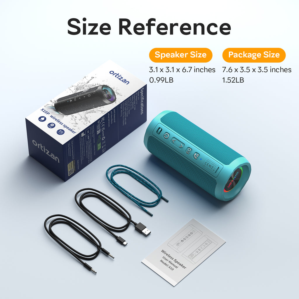 Ortizan ポータブルBluetoothスピーカー｜LEDライト・30時間再生・IPX7防水（商品画像7）