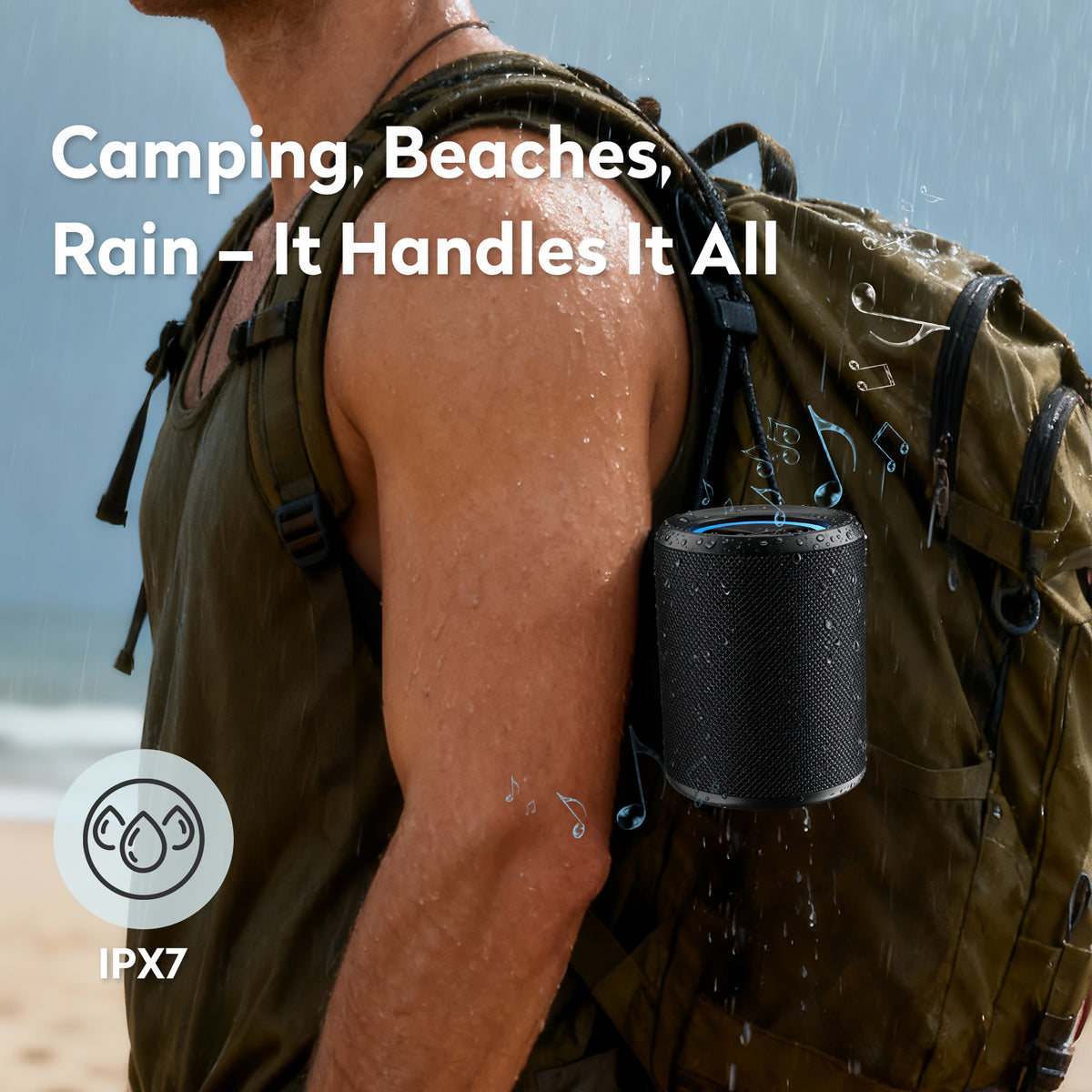 Ortizan 20W コンパクトBluetoothスピーカー｜IPX7防水・15時間再生・RGBライト（商品画像5）